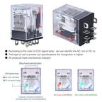 Electromagnetic Power Relay, 8-Pin 10 AMP 6V DC Relay Coil with Socket Base, LED Indicator, DPDT 2NO 2NC - MY2NJ [Applicable for DIN Rail System]