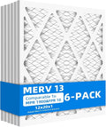 (6 Pack) 12x20x1 Air Filter, MPR 1900 & FPR 10, MERV 13 Pleated Air Filter (Actual Size: 11.75x19.75x0.75 inch)