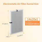 2-Pack 14x20x1 MERV 8 Reusable & Washable Electrostatic Air Filters - Long-Lasting Filter for HVAC, Furnace & Air Conditioner Units, Actual Size: 13-5/8” x 19-5/8” x 7/8”