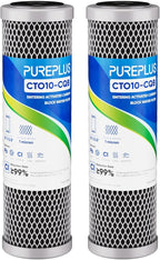 1 Micron 2.5"" x 10"" Whole House CTO Carbon Water Filter Cartridge Replacement for Under Sink Water Filter System, Dupont WFPFC8002, WFPFC9001, FXWTC, SCWH-5, WHEF-WHWC, WHCF-WHWC, AMZN-SCWH-5,2Pack