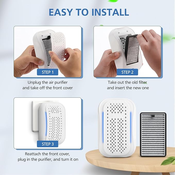 For DSTx HEPA + Carbon Filters Replacement Compatible with Clarifion DSTx Mini Personal Portable Air Purifiers for Home, Bedroom and Pets, Works for Dust, Smoke,Odors and Airborne Particles, 4 Pack