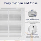 12"W x 12"H [Duct Opening Size] Steel Return Air Filter Grille - Removable Face/Door for 1 inch Filters -HVAC Vent Cover Grill - White [Outer Dimensions: 14 5/8"W X 14 5/8"H]