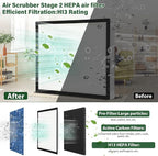 2 Packs F301H HEPA Filter, AS-550 Air Scrubber Stage 2 HEPA 550 Air Filter Compatibile with BlueDri,16 x 19 x 2" Air Shield 550 HEPA Air Scrubber Filter for BlueDri, Dri-Eaz, Phoenix, and Bear