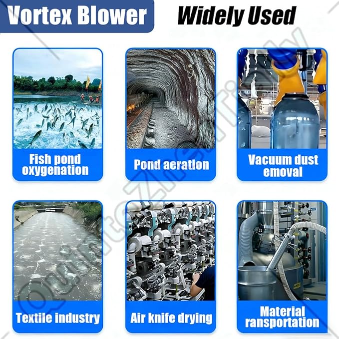 Vortex Ring Regenerative Blower,Single Phase High-Pressure Industrial Vacuum Pump,Electric Air Pump,for Industrial Applications,Construction Sites,Fish Pond Aeration 120W/0.16HP