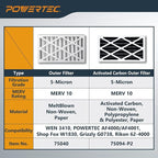 POWERTEC Inner & Outer Air Filter Set for WEN 3410, POWERTEC AF4000/AF4001, Shop Fox W1830 Air Filtration System, Replacement for WEN 90243-026-2, 90243-027-2 Woodworking Air Filters, 6PK (75092)