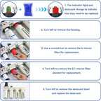 3/4" NPT Industrial Grade 4 Stage Air-Dryer-for-Compressor, Air-Compressor-Water-Separator-System for Plasma Cutter and Paint Spray, 2Filter&2Dryer, Manual Drain