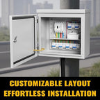 Steel Electrical Box, 16"x16"x8" Steel Enclosure, IP67 Waterproof & Rust-Resistant, Outdoor/Indoor Electrical Junction Box with Mounting Plate for Wall/Pole Mount