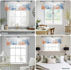Ocean Corals Sheer Valance Curtains, Summer Beach Coral Sea Stars Light Filtering Kitchen Valances Rod Pocket Voile Curtain Window Treatment for Bedroom/Living Room/Basement 60Wx18L