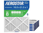 Aerostar 16.5x21.5x1 MERV 8 - 6 Count - High Efficiency Pleated HVAC, Furnace & Air Conditioner Filters - Removes Dust, Lint, Mold & Allergy-Causing Pollen