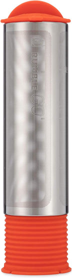 Rumble Go: Portable Cold Brew Coffee Filter - Fits Wide Mouth Water Bottles, 16-32oz – Universal Fit - Brews Coffee Anywhere - Eco-Friendly & No Disposable Parts (Orangey-Red Cap & Base)