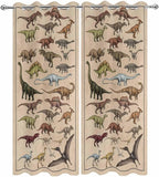 Vintage Outdoor Curtains for Patio Dinosaurs Biographies Retro Waterproof Outside Curtains with Grommet Top Weatherproof Curtain for Cabana Pergola Gazebo, 2 Pack, 54" W x 84" L