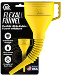 TEC Products FlexAll Long Flexible Funnels - Automotive Oil Funnel with Hose, Durable Nitrile Rubber for Oil Change, Transmission Funnel Fluid, Diesel, Fuel, Gas - Made in USA - Yellow (12 x 4 Inches)