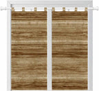 Vintage Western Bathroom Curtains 63 Inch Length, Window Curtains Tab Top, Rustic Farmhouse Wooden Grain Barn Door Light Filtering Window Treatments Drapes 52"x63" 2 Panel