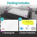 10 Sets Release Liner Film Kit Fit for Saturn 2/8K/3/4/4 Ultra/4 Ultra 16K Resin 3D Printer, 273x176mm, 0.127mm Thickness, High Transmittance for Flawless 3D Printing Results
