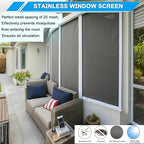 Stainless Steel Mesh Screen 20Mesh 304, 15.7" x 147" (40x375cm) Metal Mesh Screen, Rust Free Fine Wire Mesh Roll, 1mm Hole Easy to Cur For Vent Mesh, Window Screen, Filters, Cage, Garden Covers