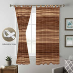 Brown Western Living Room Curtains 84 Inch Length, Window Curtains Tab Top, Vintage Farmhouse Wood Barn Door Light Filtering Window Treatments Drapes 52"x84" 2 Panel