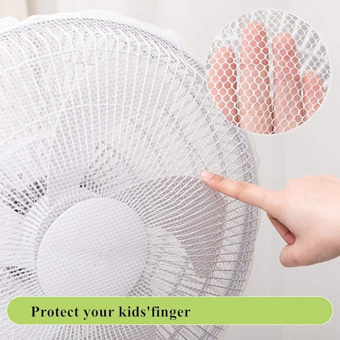 2 Pack - 18" Fan Safety Protection Cover,Kids Finger Protect Fan Net Guard,Washable Pedestal Fans Dustproof Covers,Fans Safety Dust Cover,Perfect for Parents of Toddlers (White)