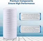 PUREPLUS 25 Micron 10 x 4.5 Whole House String Wound Sediment Filter for Well Water, Replacement Cartridge for 84637, WPX5BB97P, PC10, CW5-BBS, 355215-45, WP10BB97P, WP5BB97P, 3Pack