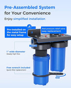 Waterdrop 2 Stage Whole House Water Filter System, with Carbon Filter and Sediment Filter, 5-Stage Filtration, Highly Reduce Chlorine, Taste, Odor, 5 Micron WD-WHF21-BG, 1" Inlet/Outlet