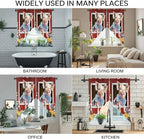 Pig Sunflowers Swag Valances for Windows, Eucalyptus Leaves Floral Bees Red Barn Rod Pocket Kitchen Curtains Valance, Kitchen Window Curtains Swag for Cafe Bathroom Living Room, 2 Panels, 36x63 inch