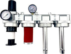 4 STAGE SUPER DUTY INDUSTRIAL GRADE ULTRA CLEAN FILTER REGULATOR COALESCING DESICCANT DRYER SYSTEM FOR COMPRESSED AIR LINES METAL BOWLS GREAT FOR PAINT SPRAY AND PLASMA CUTTER (1"NPT MANUAL DRAIN)