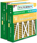 Filterbuy 17.5x21x5 Air Filter MERV 11 Superior Pet & Allergy Defense (2-Pack), Electrostatic Pleated HVAC AC Furnace Filters for Rheem, Ruud, and Protech (Actual Size: 17.13 x 20.63 x 4.38)