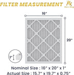 MervKing 16x20x1 Air Filter Actual Size: 15.7" x 19.7" x 0.75" MERV 8 MPR 600-700 | MADE IN USA | 6-Pack | Pleated HVAC AC Furnace Replacement