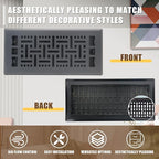 4X10 Inch Floor Vent for Room 2 Packs Floor Grates Heavy Duty Walkable Steel Floor Register Easy Adjust Air Floor Vents Brushed Black Color