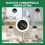 Soffit Vents 4 Inch, Round Exhaust Air Vent Cover with Built-in Fly Screen for Bathroom Kithchen Office Home, Black 1P 100mm