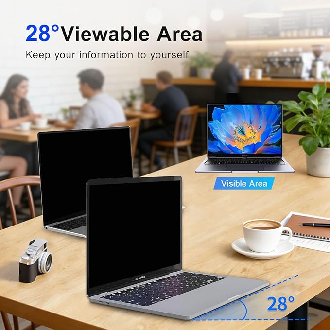 2Pack Magnetic 13.3 Inch Laptop Privacy Screen 16:9 Aspect Ratio, Removable Anti-Blue/Glare Protector Film, Anti Spy Desktop Security Private Filter 13.3in