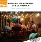 K&F CONCEPT 72mm Black Diffusion 1/4 & 1/8 Filters Kit Mist Cinematic Effect Filters Set with Multi-Layer Coated for Camera Lens - K Series