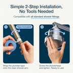 MyHalos® Filtered Shower Head for Hard Water Filter - High Pressure, Removes Chlorine - Shower Head Filter for Hard Water Softener Showerhead, Easy Install, For Hair & Skin, Filtering (Brushed Metal)