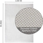KISKIS 304 Stainless Steel Woven Wire Mesh, Wire Mesh Window Screen Mesh, Prevent Mouse Mice Snakes Hornets Rodents Entering,Easy to Cut and Install,120X300CM47X118INCH