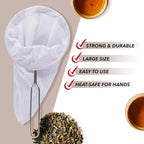 Traditional Thai Style Tea Filter Stainless Steel Size 3 Inches Friendly Using & Durable, Compatible with All Tea Types, Includes Coffee Strainer & Colador de Café