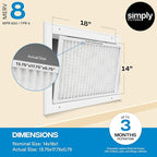 Simply 14x18x1 Air Filter, MERV 8, 6 Pack, Furnace Air Filter for HVAC(Actual Size: 13.75"x17.75"x0.75") DUST, Pet, & Allergy Control