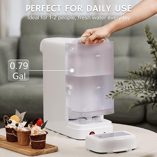 Airthereal Reverse Osmosis Countertop Water Filter with Premium Glass Pitcher - 5 Stage Purification for Safe Drinking, No Installation RO Filtration, Purified Water Dispenser, Pristine Lite3
