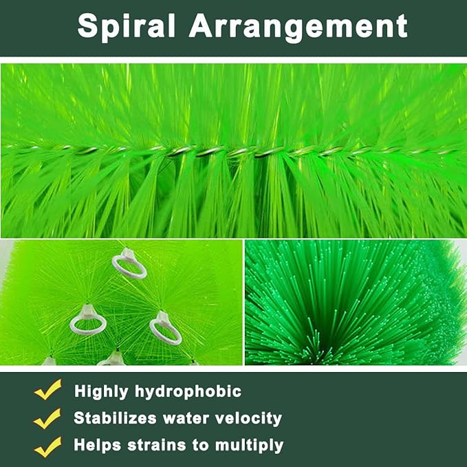 30 Packs Filter Brushes Aquarium Brushes Set for Koi Pond Water Garden Outdoor Pond Skimmers Brush Filter Cleaning Brush 35.5 Inch by 4.7 Inch (Green)