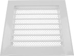 Repa Market 8" x 8" Inch (Inner Dimensions) Galvanized Steel White Soffit Air Vent Cover - Louvered Square Gable Vent with Mesh Screen - Exhaust/Intake Ventilation Grill - Outdoor Metal Duct Grate