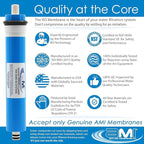 APPLIED MEMBRANES INC. 12 GPD Reverse Osmosis Membrane | RO Membrane Water Filter Replacement for Reverse Osmosis Water Filtration System | 1.5” x 12” Universal Compatibility | Made in USA