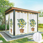Lemons Outdoor Curtains for Patio Summer Fruit Lemon Tree Waterproof Outside Curtains with Grommet Top Weatherproof Curtain for Cabana Pergola Gazebo, 2 Pack, 54" W x 95" L