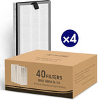 40 Replacement Filter Compatible with MA Air Purifier 40 Series, 3-in-1 High-Efficiency H-13 Grade, Pre-Filter and Activated Carbon, 4 Pack