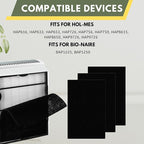 Nispira True HEPA (2) + Carbon Pre Filter Replacement (4) Compatible with Holmes Air Purifier HAPF600 HAPF600D HAPF600D-U2 Filter B
