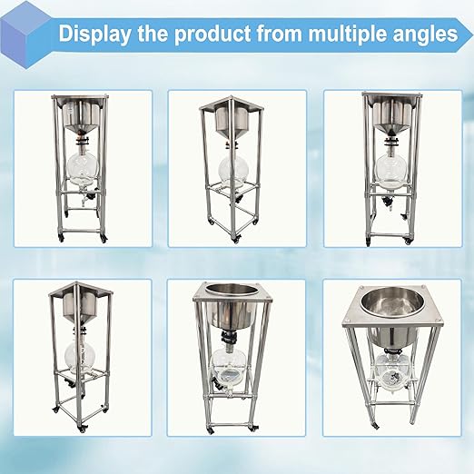 50L Vacuum Filtration System, Negative Pressure Suction Filter with Stainless Steel Buchner Funnel & Glass Filter Flask, Discharge Valve & Brake Casters, for Lab Chemical Industrial Use