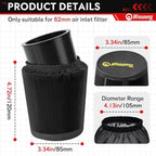 62mm Mini Bike Air Filter Cover for Predator 212cc 196cc 224cc 99cc Coleman CT200U CT200U-EX BT200X B200R B200 KT196 CT100U CC100X Baja MB165 MB200 DB30 Mini Bike Go Kart Parts (Black)
