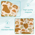 4 Pcs Fluorescent Light Covers for Ceiling Lights Cute Capybara Gifts Rainbows Leaves Abstract Shapes Earth Tones Decorative Magnets Light Filters for Office Home Classroom Must Haves 4’ x 2’