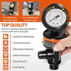 98209800 High Flow Manual Relief Valve/Air Relief Manual Valve Assembly with Pressure Gauge, Replacement for Pool and Spa Filter (2 PACK-98209800)