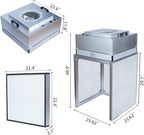 FFU HEPA H14-Filter Laminar Flow Hood Updated FanFilter Unit（Include HEPA Filter）100/ISO Class 5 Cleanroom/Laboratory/Cleanroom/Mushroom Room, Laminar Air Flow Hood(22.6"x22.6"110V)