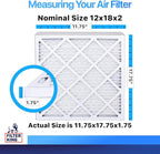 Filter King 12x18x2 Air Filter | 6-PACK | MERV 8 HVAC Pleated A/C Furnace Filters | MADE IN USA | Actual Size: 11.75 x 17.75 x 1.75"