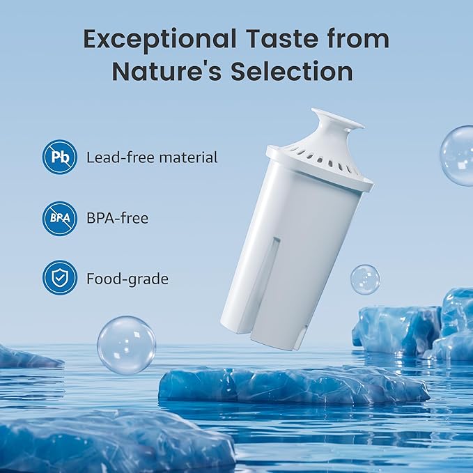 AQUA CREST Replacement for Brita® Filter, Brita® Water Pitchers and Dispensers, Classic OB03, Mavea® 107007, and More, NSF Certified Pitcher Water Filter, 3 Count