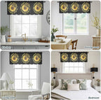 YOU ARE MY SUNSHINE Sheer Valance Curtains, Summer Sunflowers Golden Gradient Butterflies Light Filtering Kitchen Valances Rod Pocket Voile Curtain Treatment for Bedroom/Living Room/Basement 42Wx12L